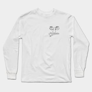 Smoking Man Face Long Sleeve T-Shirt